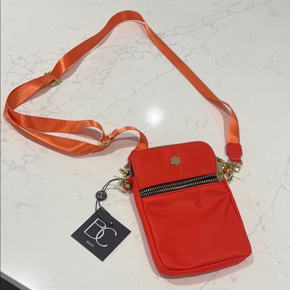 Womens Arlo cellphone nylon bag/burnt orange